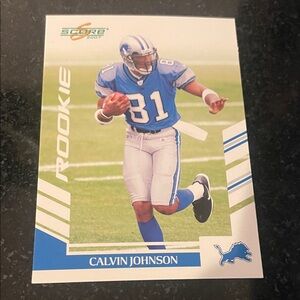 Calvin Johnson Detroit Lions Rookie Football Card - Blue/White